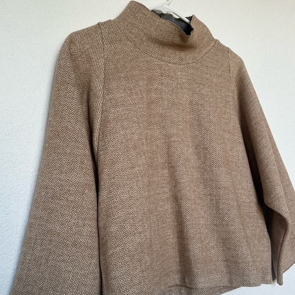 Madewell mini brown and cream chevron print mock neck sweater tunic size small - Picture 4 of 10